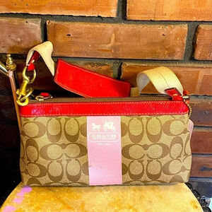 Coach Jacquard Heritage Stripe Leather Demi Bag